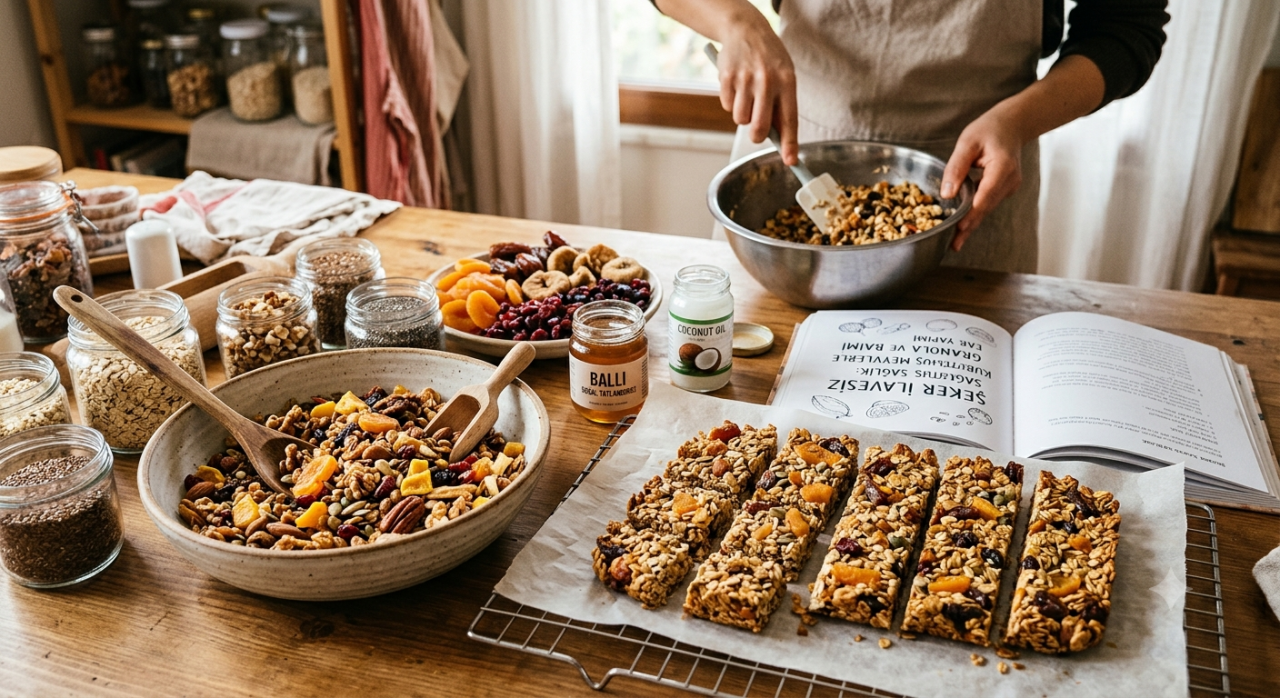 Şeker İlavesiz Sağlık: Kurutulmuş Meyvelerle Ev Yapımı Granola ve Bar Yapımı